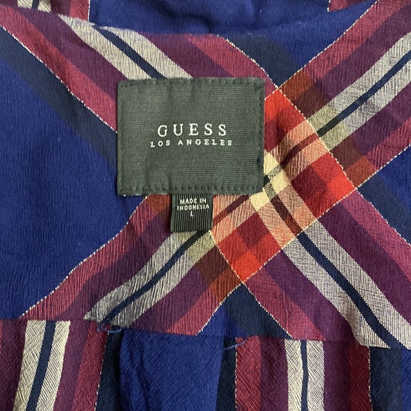 GUESS Blue Striped Cardigan Size Large - Picture 5 of 7